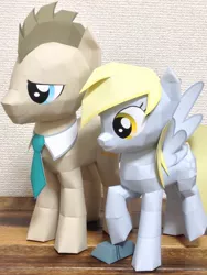 Size: 900x1200 | Tagged: safe, artist:robi, derpibooru import, derpy hooves, doctor whooves, time turner, pegasus, pony, craft, female, irl, mare, papercraft, photo, pixiv