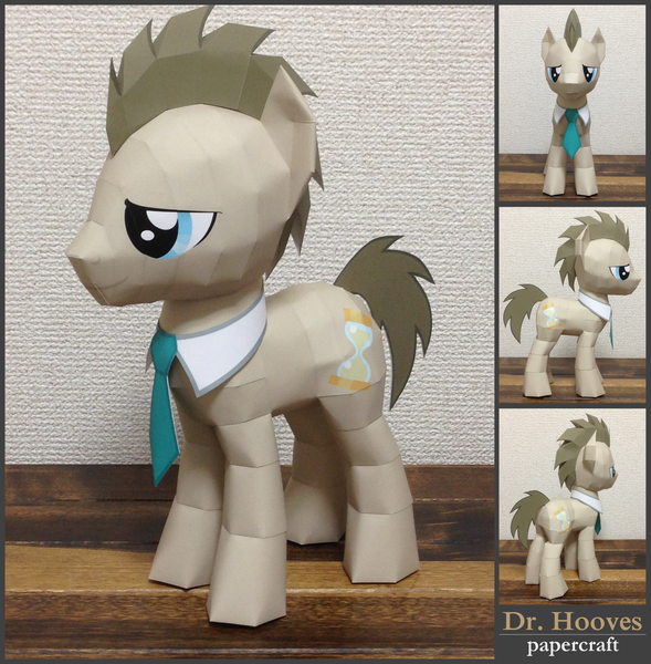 Size: 3256x3314 | Tagged: safe, artist:robi, derpibooru import, doctor whooves, time turner, pony, craft, irl, male, papercraft, photo, stallion