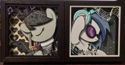 Size: 2008x1048 | Tagged: safe, artist:robi, derpibooru import, octavia melody, vinyl scratch, pony, craft, irl, papercraft, photo, shadowbox