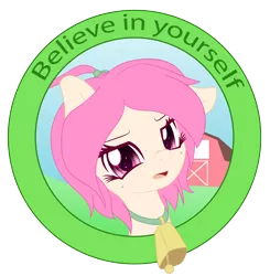 Size: 5442x5542 | Tagged: safe, artist:an-m, derpibooru import, oc, oc:bella, unofficial characters only, pony, absurd resolution, barn, bell, bell collar, collar, cowbell, freckles, hairband, looking at you, simple background, solo, transparent background, vector