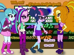 Size: 2560x1920 | Tagged: safe, artist:cybersquirrel, derpibooru import, adagio dazzle, aria blaze, sci-twi, sonata dusk, twilight sparkle, equestria girls, dialogue, supermarket, tumblr comic