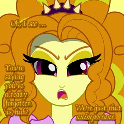 Size: 2560x2560 | Tagged: safe, artist:cybersquirrel, derpibooru import, adagio dazzle, equestria girls, angry, bust, dialogue, solo