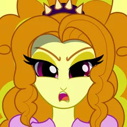 Size: 2560x2560 | Tagged: safe, alternate version, artist:cybersquirrel, derpibooru import, adagio dazzle, equestria girls, angry, bust, solo