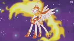 Size: 990x555 | Tagged: safe, derpibooru import, screencap, daybreaker, pony, rapidash, a royal problem, corrupted, dream, evil, evil laugh, mane of fire, solo