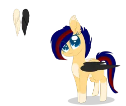 Size: 1024x860 | Tagged: safe, artist:little-sketches, derpibooru import, oc, oc:amane, unofficial characters only, pegasus, pony, colored pupils, colored wings, eye clipping through hair, female, filly, mare, multicolored wings, offspring, parent:oc:kurai chinmoku, parent:oc:yeri, parents:oc x oc, simple background, solo, transparent background