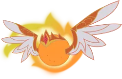 Size: 2816x1832 | Tagged: safe, artist:nstone53, derpibooru import, daybreaker, pony, a royal problem, crown, food, inanimate tf, jewelry, orange, orangified, regalia, simple background, solo, transformation, transparent background, vector, wat