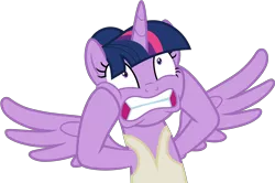 Size: 7194x4786 | Tagged: safe, artist:pink1ejack, derpibooru import, twilight sparkle, twilight sparkle (alicorn), alicorn, pony, a royal problem, absurd resolution, ballerina, clothes, female, freaking out, gritted teeth, hair bun, mare, simple background, solo, spread wings, transparent background, tutu, twilarina, vector, wings