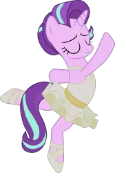 Size: 4644x6944 | Tagged: safe, artist:paganmuffin, derpibooru import, starlight glimmer, pony, unicorn, a royal problem, absurd resolution, ballerina, clothes, cute, dress, eyes closed, female, glimmerbetes, glimmerina, hair bun, mare, simple background, solo, transparent background, tutu, vector