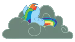 Size: 8000x4500 | Tagged: safe, artist:spitfire8520, derpibooru import, rainbow dash, pegasus, pony, testing testing 1-2-3, .svg available, absurd resolution, cloud, curled up, female, lying on a cloud, mare, on a cloud, simple background, sleeping, solo, transparent background, vector, wings