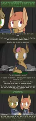 Size: 500x1657 | Tagged: safe, artist:erthilo, derpibooru import, oc, oc:sierra scorch, oc:wanderlust, unofficial characters only, pony, unicorn, fallout equestria, clothes, cyoa, fallout, female, long ears, male, mare, stablequest, stallion, text, tied up, weapon