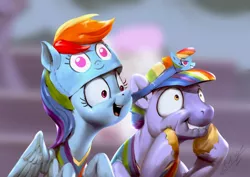 Size: 1200x850 | Tagged: safe, artist:assasinmonkey, derpibooru import, bow hothoof, windy whistles, pegasus, pony, parental glideance, cheering, clothes, colored pupils, crazy eyes, excited, female, hat, husband and wife, lip bite, male, mare, open mouth, rainbow dash's parents, shipping, shrunken pupils, smiling, stallion, straight, windyhoof