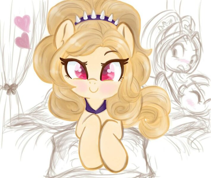 Size: 900x761 | Tagged: safe, artist:dressella, derpibooru import, adagio dazzle, aria blaze, sonata dusk, earth pony, pony, adoragio, ariabetes, arisona, bed, bedroom, bedroom eyes, cute, female, heart, hugs needed, lesbian, pillow, shipping, snuggles?, sonatabetes, the dazzlings