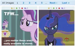 Size: 621x382 | Tagged: safe, derpibooru import, edit, edited screencap, screencap, princess luna, starlight glimmer, twilight sparkle, twilight sparkle (alicorn), alicorn, pony, derpibooru, a royal problem, ballerina, clothes, dancing, faic, frown, image macro, juxtaposition, juxtaposition win, meme, meta, music box, sadness, scowl, tfw, tutu, twilarina, twilight stalker, want