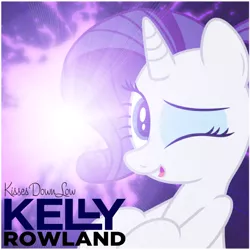 Size: 800x800 | Tagged: safe, artist:an-tonio, artist:luckreza8, artist:penguinsn1fan, derpibooru import, rarity, pony, cover, kelly rowland, parody, solo