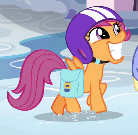 Size: 447x437 | Tagged: safe, derpibooru import, screencap, scootaloo, pony, parental glideance, animated, cloud, cropped, cute, cutealoo, excited, gif, grin, happy, helmet, prancing, raised hoof, raised leg, saddle bag, smiling, solo focus, spread wings, squee, trotting, trotting in place, wings