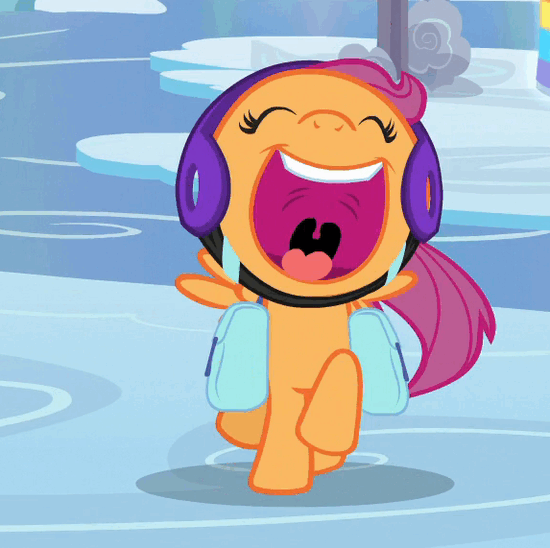 Size: 550x548 | Tagged: safe, derpibooru import, screencap, scootaloo, pegasus, pony, parental glideance, animated, cropped, cute, cutealoo, eeee, eyes closed, female, filly, gif, happy, helmet, irrational exuberance, open mouth, perfect loop, saddle bag, screaming, smiling, solo, spinning, spread wings, squee, tongue out, trotting, trotting in place, uvula, volumetric mouth, wings, you spin me right round