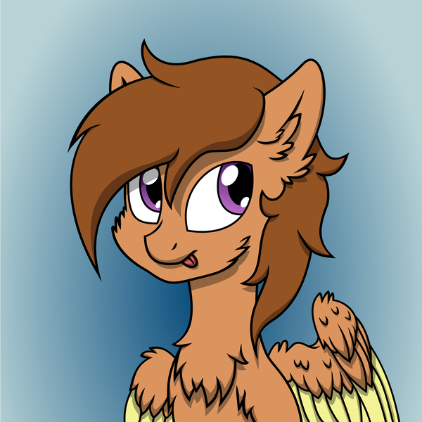 Size: 6000x6000 | Tagged: safe, artist:missklang, derpibooru import, oc, oc:cirrus drop, unofficial characters only, pegasus, pony, absurd resolution, cute, ear fluff, fluffy, gradient background, smiling, solo, tongue out, vector, wing fluff, ych result