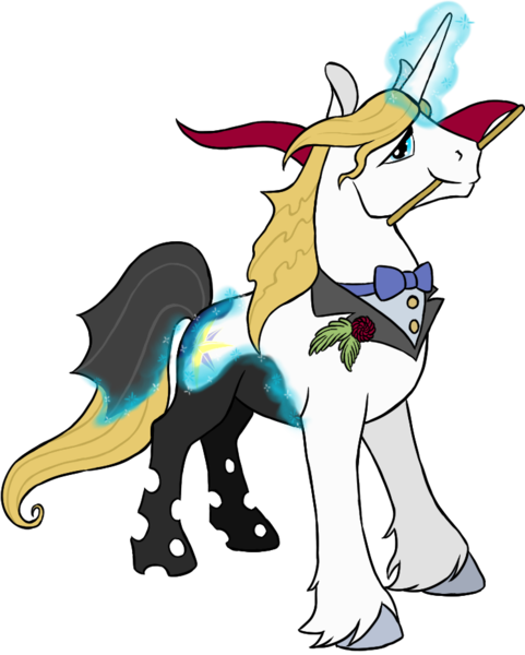 Size: 747x931 | Tagged: safe, artist:quoting_mungo, derpibooru import, prince blueblood, changeling, pony, unicorn, disguise, disguised changeling, flag, magic, male, simple background, solo, stallion, transparent background