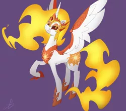 Size: 1000x883 | Tagged: safe, artist:cofotory, derpibooru import, daybreaker, alicorn, pony, a royal problem, evil grin, female, grin, helmet, mare, simple background, smiling, solo