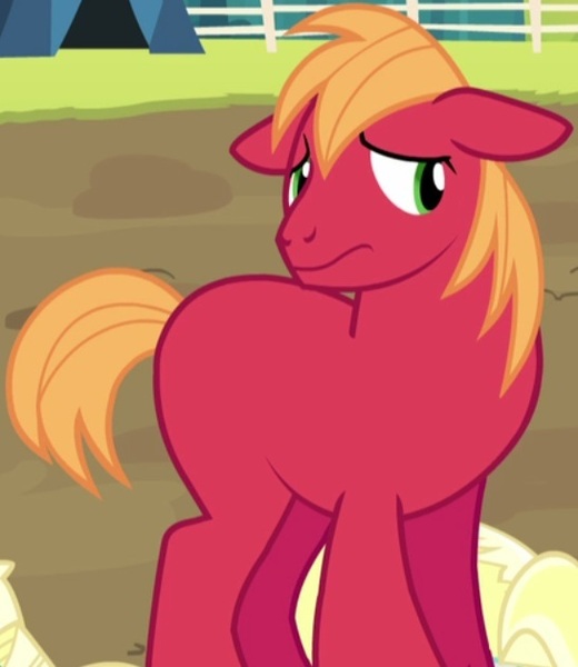 Size: 546x630 | Tagged: safe, derpibooru import, edit, edited screencap, screencap, big macintosh, earth pony, pony, brotherhooves social, cropped, cute, macabetes, male, missing accessory, missing cutie mark, nervous, nude edit, nudity, red, solo, stallion