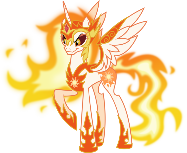 Size: 4810x3951 | Tagged: safe, artist:drakizora, derpibooru import, daybreaker, alicorn, pony, a royal problem, .svg available, absurd resolution, mane of fire, simple background, solo, transparent background, vector