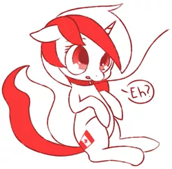 Size: 561x549 | Tagged: safe, artist:tilling-tan, derpibooru import, oc, oc:canada, unofficial characters only, pony, unicorn, 4chan, canada, collar, drawthread, leash, monochrome, pony pet, simple background, solo, speech bubble, white background