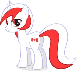 Size: 2000x1870 | Tagged: safe, derpibooru import, ponified, pony, unicorn, 4chan, canada, looking back, nation ponies, simple background, smiling, solo, transparent background, vector