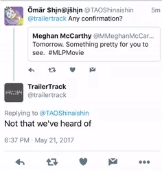 Size: 737x780 | Tagged: derpibooru import, meghan mccarthy, meghan mccarthy hype train, meta, movie, movie poster, my little pony: the movie, safe, text, trailer, trailer track, twitter