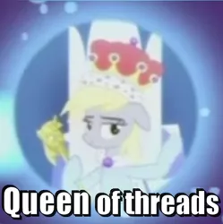 Size: 479x480 | Tagged: safe, derpibooru import, edit, edited screencap, screencap, derpy hooves, pegasus, pony, a royal problem, cropped, female, image macro, mare, meme, scepter, solo, twilight scepter, underp