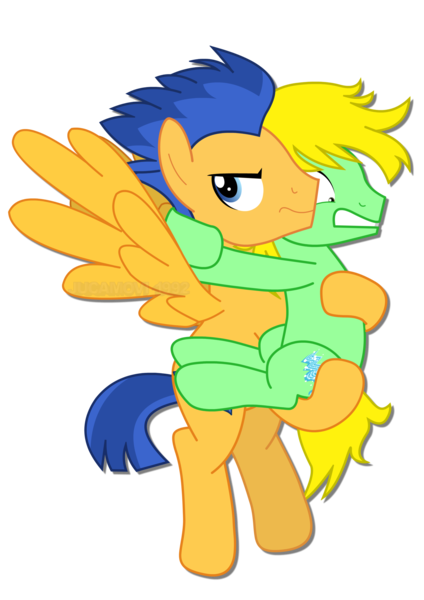 Size: 1600x2263 | Tagged: safe, artist:jucamovi1992, derpibooru import, flash sentry, oc, oc:speed wave, earth pony, pegasus, pony, carrying, cutie mark, flash sentry is not amused, holding a pony, male, scared, simple background, spread wings, stallion, transparent background, unamused, vector, wings