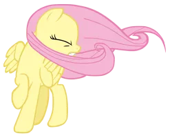 Size: 1440x1150 | Tagged: safe, artist:cloudyglow, derpibooru import, fluttershy, pony, friendship is magic, eyes closed, simple background, solo, transparent background, vector, windswept hair, windswept mane