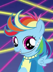 Size: 563x757 | Tagged: safe, derpibooru import, rainbow dash, pony, parental glideance, braces, cute, dashabetes, female, filly, headgear, solo, younger