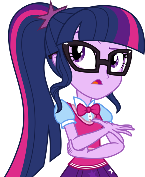 Size: 3000x3660 | Tagged: safe, artist:aqua-pony, derpibooru import, sci-twi, twilight sparkle, equestria girls, movie magic, spoiler:eqg specials, bowtie, clothes, glasses, open mouth, simple background, solo, transparent background, vector