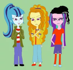 Size: 500x482 | Tagged: safe, artist:mariopiequevedod, derpibooru import, adagio dazzle, aria blaze, sonata dusk, equestria girls, cartoon network, crossover, dazzle-eds, double d, ed, ed edd n eddy, edd, eddy, the dazzlings, the eds