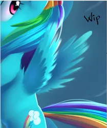 Size: 467x559 | Tagged: safe, artist:php69, derpibooru import, rainbow dash, pony, female, filly, filly rainbow dash, mare, solo, wip, younger