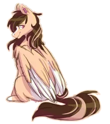 Size: 955x1080 | Tagged: safe, artist:ebonytails, derpibooru import, oc, oc:buttercream scotch, unofficial characters only, pegasus, pony, blaze (coat marking), ear piercing, piercing, simple background, sitting, solo, transparent background