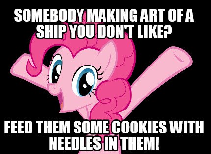 Size: 430x315 | Tagged: semi-grimdark, derpibooru import, pinkie pie, earth pony, pony, advice meme, bad advice, black background, caption, exploitable meme, image macro, looking at you, meme, obligatory pony, simple background, solo