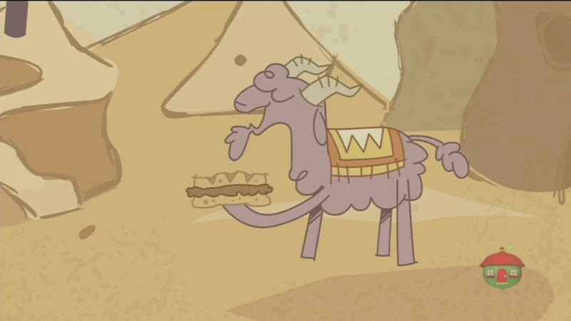 Size: 1136x640 | Tagged: safe, derpibooru import, screencap, goat, pony, not asking for trouble, prince drudtherford, sand-wich, solo