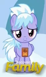 Size: 210x349 | Tagged: safe, derpibooru import, screencap, cloudchaser, pony, parental glideance, cropped, cute, cutechaser, discovery family logo, female, filly, sad, solo