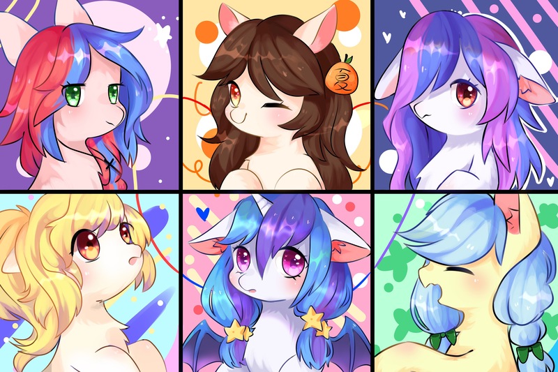 Size: 4133x2755 | Tagged: safe, artist:nitrogenowo, derpibooru import, oc, unofficial characters only, pony, absurd resolution, commission, cute, eyes closed, female, floppy ears, group, mare, ocbetes, smiling