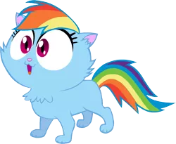 Size: 839x689 | Tagged: artist:megarainbowdash2000, cat, catified, derpibooru import, rainbow dash, safe, simple background, solo, species swap, transparent background