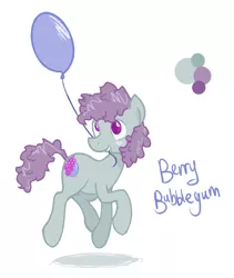 Size: 1148x1360 | Tagged: safe, artist:daniel10alien, derpibooru import, oc, oc:berry bubblegum, unofficial characters only, pony, balloon, blushing, simple background, skipping, solo, trotting, white background