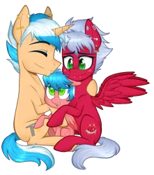 Size: 2500x2830 | Tagged: safe, artist:higgly-chan, derpibooru import, oc, oc:creamy pinch, oc:melon frost, oc:pink licorice, unofficial characters only, pony, ear piercing, earring, family, father, father and daughter, female, filly, foal, freckles, happy, hug, jewelry, lip piercing, love, male, melonpinch, mother, mother and daughter, offspring, parent, parent:oc:creamy pinch, parent:oc:melon frost, parents:melonpinch, parents:oc x oc, piercing, shipping, simple background, straight, transparent background