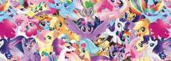 Size: 4096x1474 | Tagged: safe, derpibooru import, angel bunny, applejack, boyle, captain celaeno, fluttershy, pinkie pie, princess skystar, queen novo, rainbow dash, rarity, spike, twilight sparkle, twilight sparkle (alicorn), alicorn, anthro, earth pony, pegasus, pony, rabbit, seapony (g4), unicorn, my little pony: the movie, absurd resolution, anthro with ponies, cowboy hat, female, hat, looking at you, male, mane seven, mane six, mare, multeity, pirate, seaponified, so much pony, species swap, sword, that pony sure does love being a seapony, wallpaper, weapon