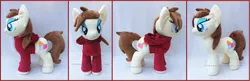 Size: 2284x743 | Tagged: safe, artist:lilmoon, derpibooru import, oc, oc:cream heart, unofficial characters only, earth pony, pony, clothes, female, hoodie, irl, mare, photo, plushie, solo