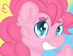 Size: 683x524 | Tagged: safe, artist:chrissydrawscz, derpibooru import, pinkie pie, pony, smiling, solo