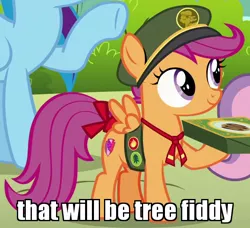 Size: 620x566 | Tagged: 28 pranks later, cutie mark, derpibooru import, edit, edited screencap, filly guides, image macro, loch ness monster, meme, outfit catalog, rainbow dash, safe, scootaloo, screencap, south park, sweetie belle, the cmc's cutie marks, tree fiddy