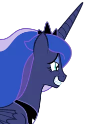 Size: 2881x4203 | Tagged: safe, artist:sketchmcreations, derpibooru import, princess luna, pony, a royal problem, absurd resolution, grin, simple background, smiling, solo, transparent background, vector, worried