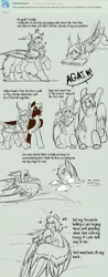 Size: 2150x5469 | Tagged: safe, artist:theecchiqueen, deleted from derpibooru, derpibooru import, oc, oc:casey bleu, oc:daniel dasher, oc:mako, oc:rasta jam, oc:singe, unofficial characters only, bat pony, dracony, earth pony, hybrid, orca pony, original species, pegasus, pony, absurd resolution, bleujam, book, cheering, chest fluff, cuddling, cute, deviantart, female, friends, husband and wife, male, mare, monochrome, music notes, ocbetes, prone, reading, singing, sketch, stallion, swimming, tail wag