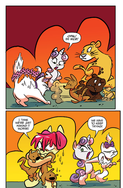 Size: 912x1388 | Tagged: apple bloom, artist:jay fosgitt, derpibooru import, idw, safe, spoiler:comic, spoiler:comic54, sweetie belle